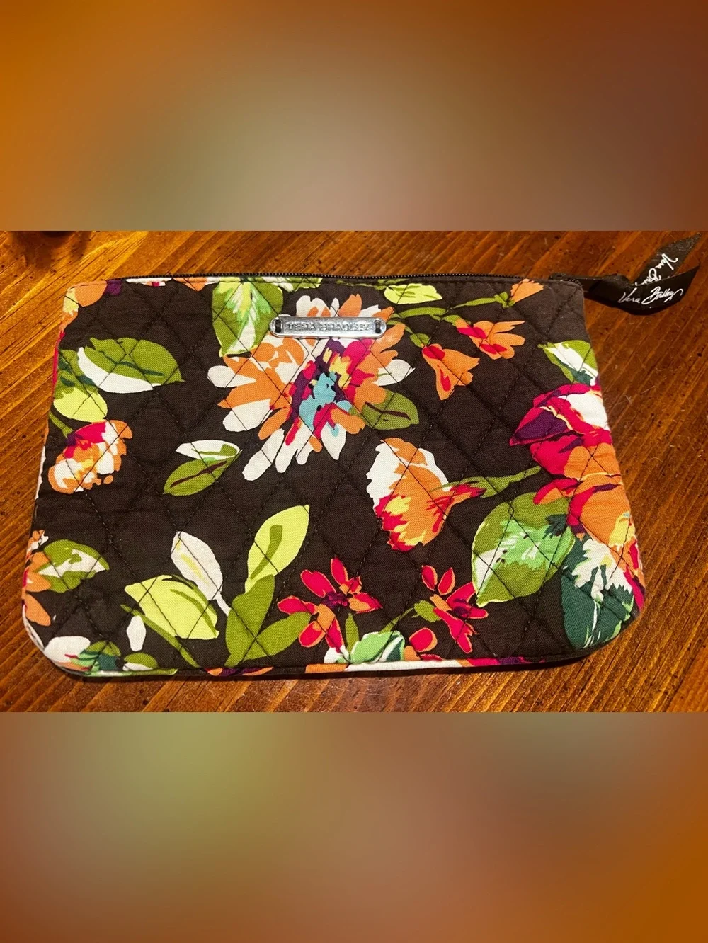 Vera Bradley English Rose Quilted Cosmetic Makeup Bag Retired Pattern Travel